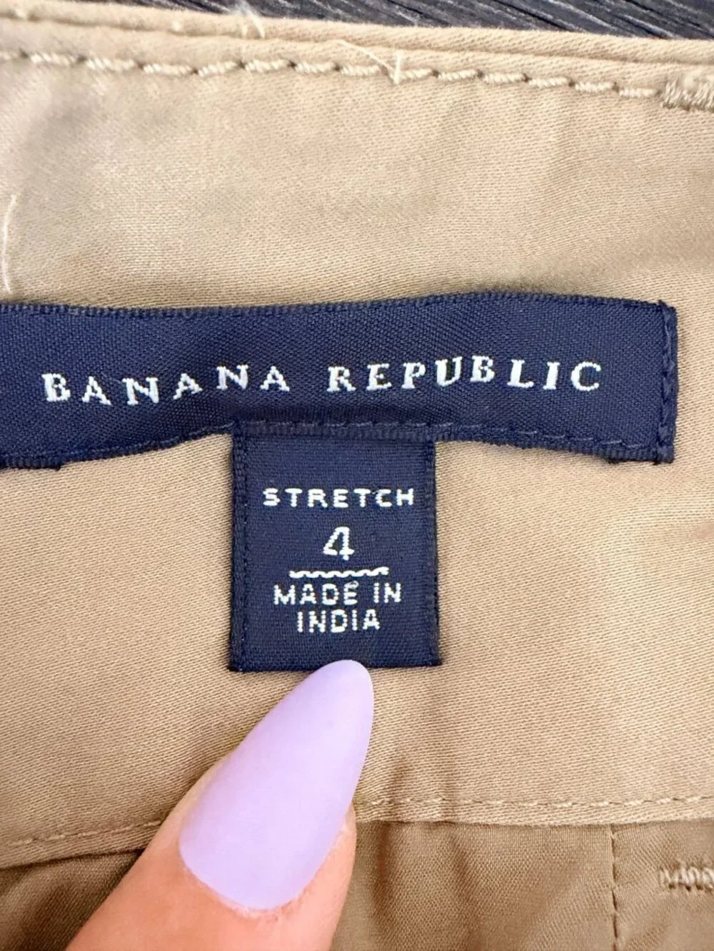 Banana Republic Utility Pencil Skirt Pockets Back Zip Khaki 4 #A3560